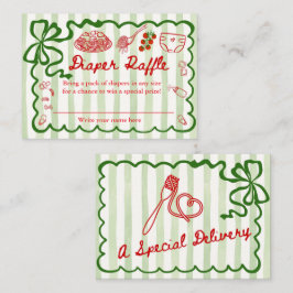 Diaper Raffle Green Bow Frame Enclosure Card エンクロージャーカード