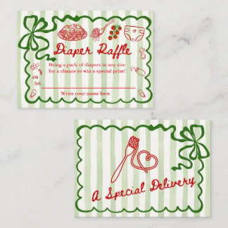 Diaper Raffle Green Bow Frame Enclosure Card エンクロージャーカード