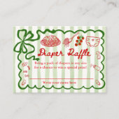Diaper Raffle Green Bow Frame Enclosure Card エンクロージャーカード (正面)