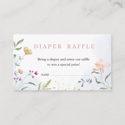 Diaper Raffle Insert Card for Baby Shower エンクロージャーカード (正面)