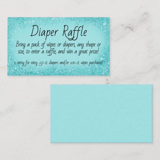 Diaper Raffle Invitation Insert エンクロージャーカード (正面/裏面)