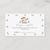 Diaper Raffle It's Cold Outside Santa Baby Shower エンクロージャーカード (正面)
