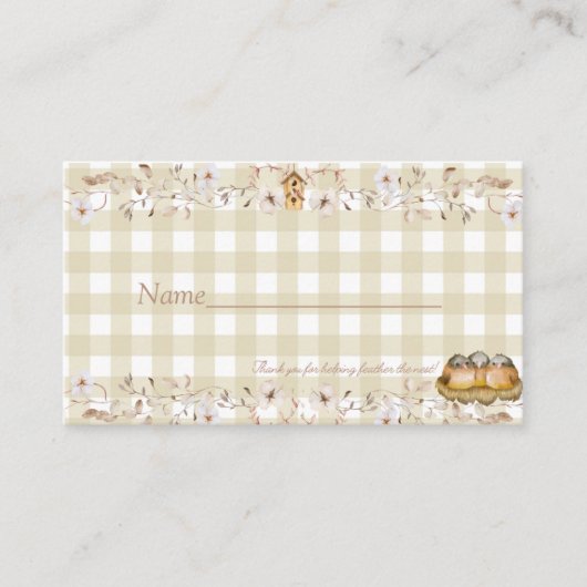 Diaper Raffle Little Birdie is on the way card 名刺 (正面)