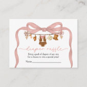 Diaper Raffle Little Cowgirl Baby Shower エンクロージャーカード (正面)