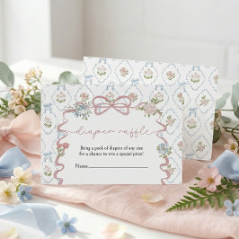 Diaper Raffle Little Wildflower Baby Shower エンクロージャーカード