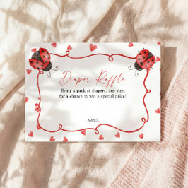 Diaper Raffle Love Bug Baby Shower エンクロージャーカード