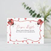 Diaper Raffle Love Bug Baby Shower エンクロージャーカード (スタンド正面)