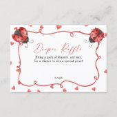 Diaper Raffle Love Bug Baby Shower エンクロージャーカード (正面)
