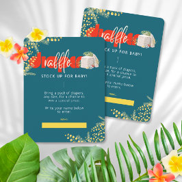 Diaper Raffle Mom-osa Theme Baby Shower Card ノートカード
