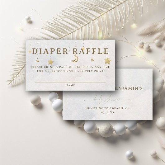 Diaper Raffle Moon Mobile Twinkle Baby Shower エンクロージャーカード