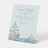Diaper Raffle Nautical Baby Shower 台座サイン (正面)