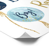 Diaper Raffle navy blue baby shower boy ポスター (角)