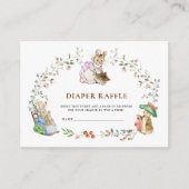 Diaper Raffle Peter Rabbit Baby Shower Ticket エンクロージャーカード (正面)