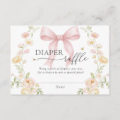 Diaper Raffle Pink Bow Baby Shower Enclosure Card  エンクロージャーカード (正面)