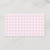 Diaper Raffle Pink Bow Gingham, Bunny Baby Shower  エンクロージャーカード (裏面)