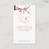 Diaper Raffle Pink Cherry Blossom Baby Shower エンクロージャーカード (正面)
