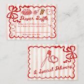 Diaper Raffle Red Bow Frame Enclosure Card エンクロージャーカード (正面/裏面)
