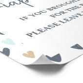 Diaper Raffle Sign Baby Shower Blue  Rainbow  ポスター (角)