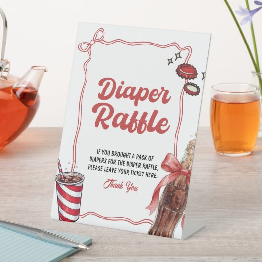 Diaper Raffle Sign | She's Ready to Pop 台座サイン (インサイチュ)