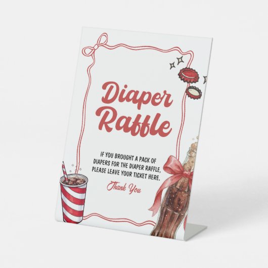 Diaper Raffle Sign | She's Ready to Pop 台座サイン (正面)