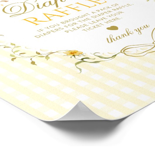 Diaper raffle Silly Goose gender neutral gingham ポスター (角)