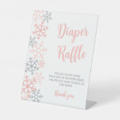 Diaper Raffle Snowflake Winter Baby Shower 台座サイン (正面)