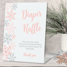 Diaper Raffle Snowflake Winter Baby Shower