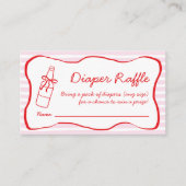 Diaper Raffle Soda Bottle Bow Baby Shower エンクロージャーカード (正面)