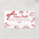 Diaper raffle Special Delivery Hand drawn Bow エンクロージャーカード (正面)