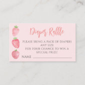 Diaper Raffle Strawberry Baby Shower エンクロージャーカード (正面)