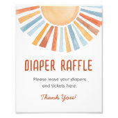 Diaper Raffle Sunshine Neutral Baby Shower Sign フォトプリント (正面)