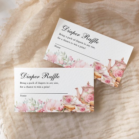 Diaper Raffle Tea Party Baby Shower  エンクロージャーカード