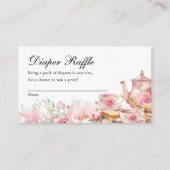 Diaper Raffle Tea Party Baby Shower  エンクロージャーカード (正面)