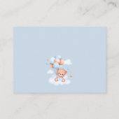 Diaper Raffle Teddy Bear Blue and Blush Baby Showe エンクロージャーカード (裏面)