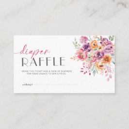 Diaper Raffle Ticket | Baby in Bloom Blush Pink エンクロージャーカード
