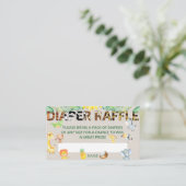 Diaper Raffle Ticket Baby Shower Jungle Safari エンクロージャーカード (スタンド正面)