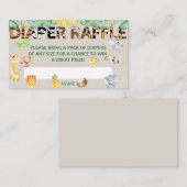 Diaper Raffle Ticket Baby Shower Jungle Safari エンクロージャーカード (正面/裏面)