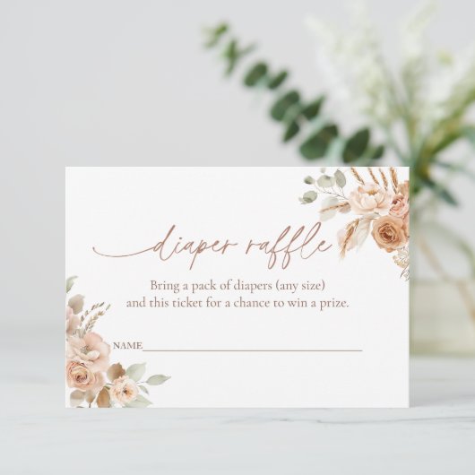 Diaper Raffle Ticket for Baby Shower Insert Card  招待状 (スタンド正面)