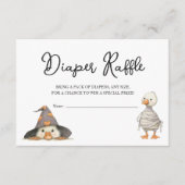 Diaper Raffle ticket halloween goose Baby Shower エンクロージャーカード (正面)