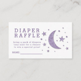 Diaper Raffle Ticket Lilac Stars Baby Shower エンクロージャーカード