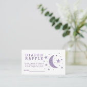 Diaper Raffle Ticket Lilac Stars Baby Shower エンクロージャーカード (スタンド正面)