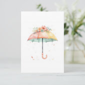 Diaper Raffle Ticket Spring Floral Umbrella Insert エンクロージャーカード (スタンド正面)