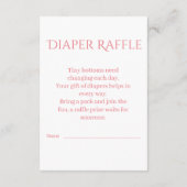 Diaper Raffle Ticket Spring Floral Umbrella Insert エンクロージャーカード (裏面)