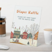 Diaper Raffle Winter Baby Shower Game Table Decor 台座サイン (インサイチュ)