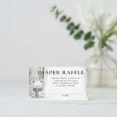 Diaper Raffle Winter Snow Woodlands Baby Shower エンクロージャーカード (スタンド正面)