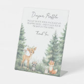 Diaper Raffle Woodland Forrest Animals 台座サイン (正面)
