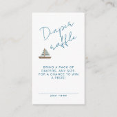Diaper Raffley Nautical Waves Blue Boy Shower エンクロージャーカード (正面)