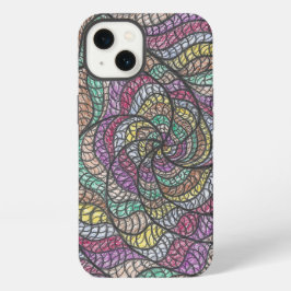 Diba | カラフルな抽象的なスパイラル ハンドドロー アート iPhone 13ケース