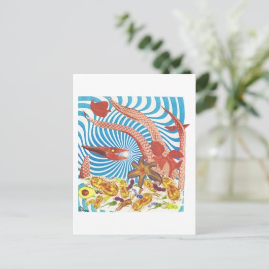 Dibble_Art29_Orange_Octopus ポストカード (スタンド正面)