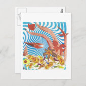 Dibble_Art29_Orange_Octopus ポストカード (正面/裏面)